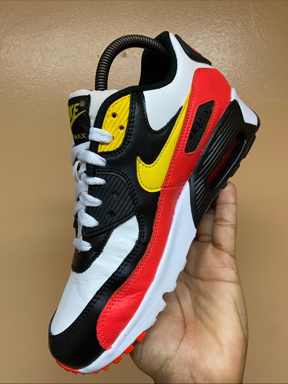 Nike Air Max 90 “White Chrome Yellow Black Bright Crimson” Size 7.5  833412-120 - Picture 9 of 16